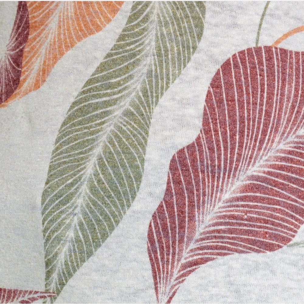 22 Orvis Women's Leaf Print Blouse - Green and Orange - Picture 2 of 3